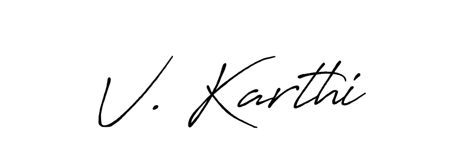 How to make V. Karthi signature? Antro_Vectra_Bolder is a professional autograph style. Create handwritten signature for V. Karthi name. V. Karthi signature style 7 images and pictures png