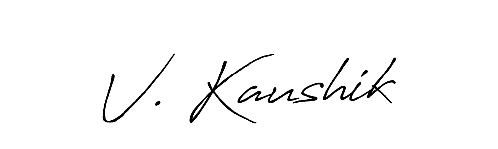 V. Kaushik stylish signature style. Best Handwritten Sign (Antro_Vectra_Bolder) for my name. Handwritten Signature Collection Ideas for my name V. Kaushik. V. Kaushik signature style 7 images and pictures png