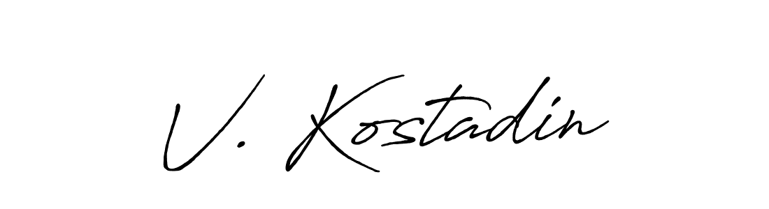 Also we have V. Kostadin name is the best signature style. Create professional handwritten signature collection using Antro_Vectra_Bolder autograph style. V. Kostadin signature style 7 images and pictures png