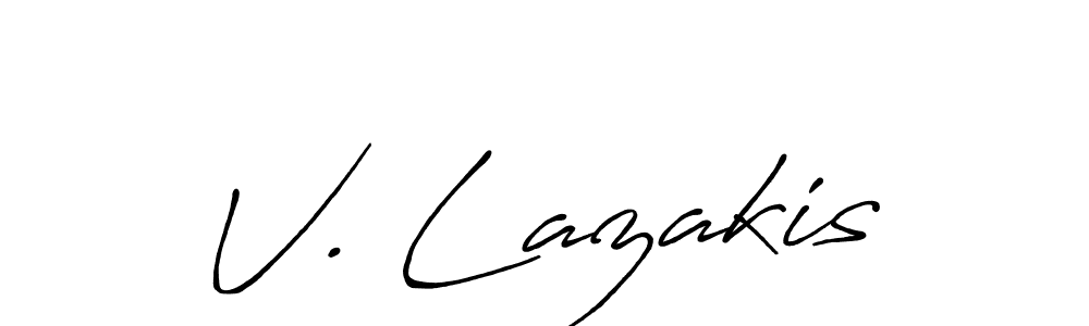 Make a beautiful signature design for name V. Lazakis. Use this online signature maker to create a handwritten signature for free. V. Lazakis signature style 7 images and pictures png