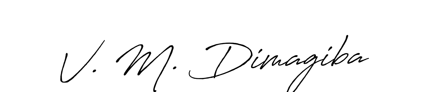 Design your own signature with our free online signature maker. With this signature software, you can create a handwritten (Antro_Vectra_Bolder) signature for name V. M. Dimagiba. V. M. Dimagiba signature style 7 images and pictures png