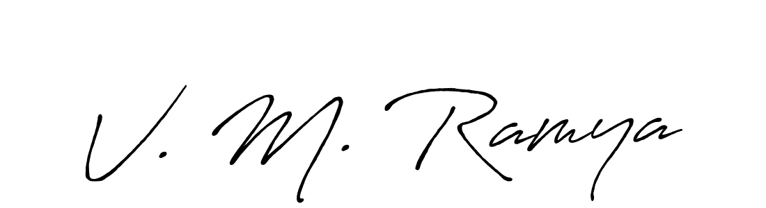 Once you've used our free online signature maker to create your best signature Antro_Vectra_Bolder style, it's time to enjoy all of the benefits that V. M. Ramya name signing documents. V. M. Ramya signature style 7 images and pictures png