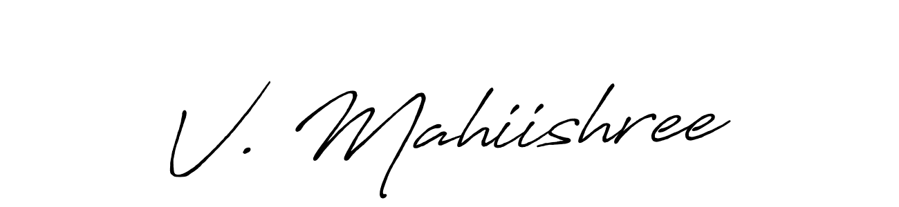 Once you've used our free online signature maker to create your best signature Antro_Vectra_Bolder style, it's time to enjoy all of the benefits that V. Mahiishree name signing documents. V. Mahiishree signature style 7 images and pictures png