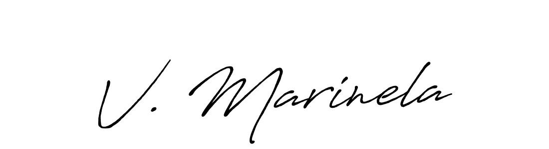 Use a signature maker to create a handwritten signature online. With this signature software, you can design (Antro_Vectra_Bolder) your own signature for name V. Marinela. V. Marinela signature style 7 images and pictures png