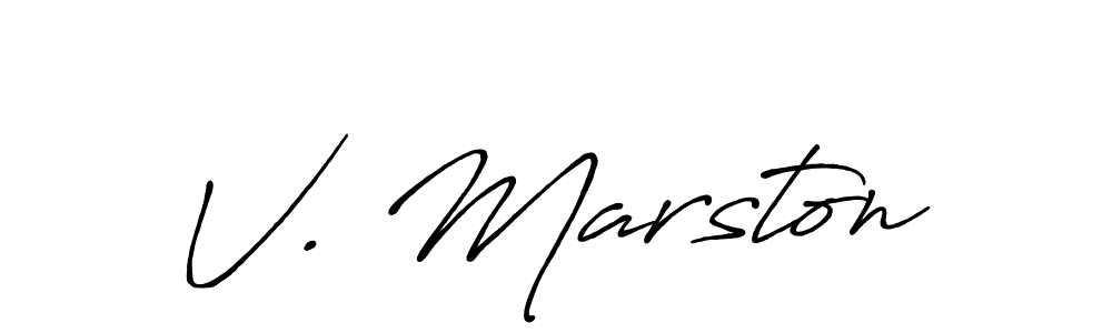 The best way (Antro_Vectra_Bolder) to make a short signature is to pick only two or three words in your name. The name V. Marston include a total of six letters. For converting this name. V. Marston signature style 7 images and pictures png