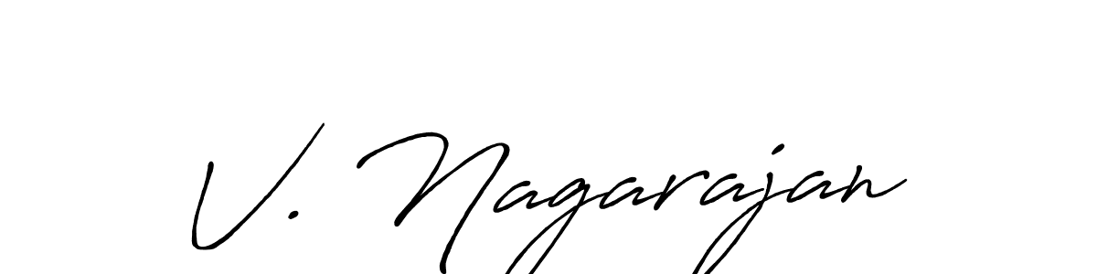 How to make V. Nagarajan signature? Antro_Vectra_Bolder is a professional autograph style. Create handwritten signature for V. Nagarajan name. V. Nagarajan signature style 7 images and pictures png