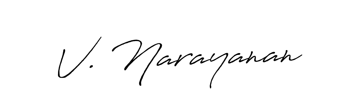 Similarly Antro_Vectra_Bolder is the best handwritten signature design. Signature creator online .You can use it as an online autograph creator for name V. Narayanan. V. Narayanan signature style 7 images and pictures png