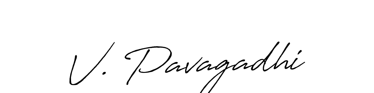 Create a beautiful signature design for name V. Pavagadhi. With this signature (Antro_Vectra_Bolder) fonts, you can make a handwritten signature for free. V. Pavagadhi signature style 7 images and pictures png