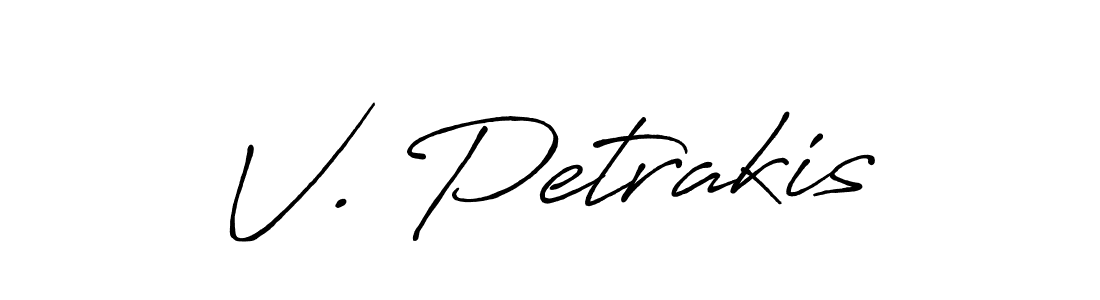 Design your own signature with our free online signature maker. With this signature software, you can create a handwritten (Antro_Vectra_Bolder) signature for name V. Petrakis. V. Petrakis signature style 7 images and pictures png