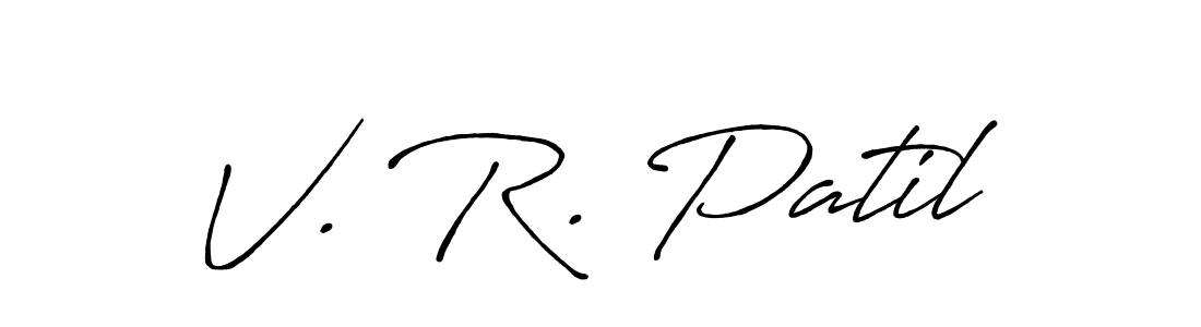 The best way (Antro_Vectra_Bolder) to make a short signature is to pick only two or three words in your name. The name V. R. Patil include a total of six letters. For converting this name. V. R. Patil signature style 7 images and pictures png