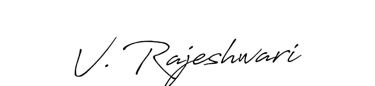 How to make V. Rajeshwari name signature. Use Antro_Vectra_Bolder style for creating short signs online. This is the latest handwritten sign. V. Rajeshwari signature style 7 images and pictures png