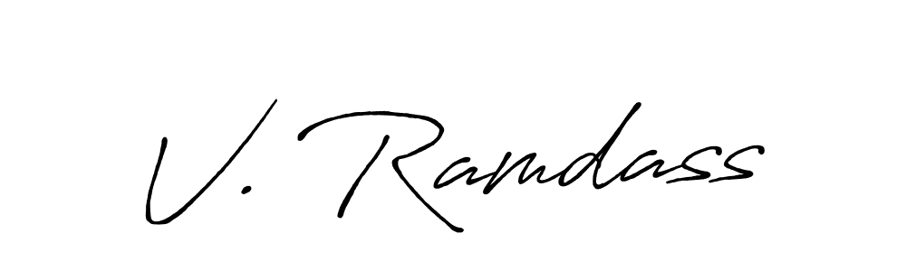 How to make V. Ramdass name signature. Use Antro_Vectra_Bolder style for creating short signs online. This is the latest handwritten sign. V. Ramdass signature style 7 images and pictures png