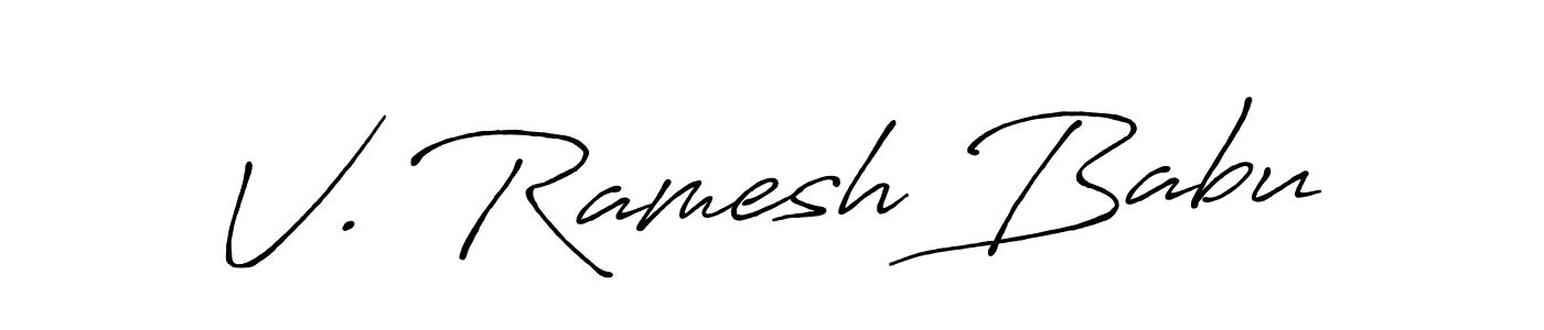 Also we have V. Ramesh Babu name is the best signature style. Create professional handwritten signature collection using Antro_Vectra_Bolder autograph style. V. Ramesh Babu signature style 7 images and pictures png