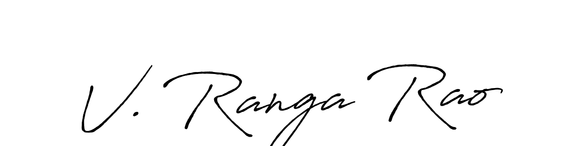 How to make V. Ranga Rao name signature. Use Antro_Vectra_Bolder style for creating short signs online. This is the latest handwritten sign. V. Ranga Rao signature style 7 images and pictures png