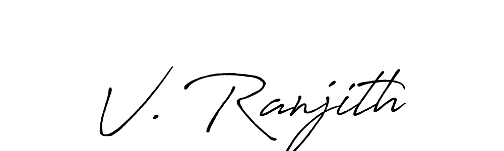 You should practise on your own different ways (Antro_Vectra_Bolder) to write your name (V. Ranjith) in signature. don't let someone else do it for you. V. Ranjith signature style 7 images and pictures png