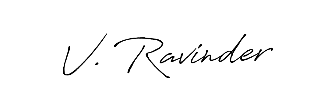 Also You can easily find your signature by using the search form. We will create V. Ravinder name handwritten signature images for you free of cost using Antro_Vectra_Bolder sign style. V. Ravinder signature style 7 images and pictures png