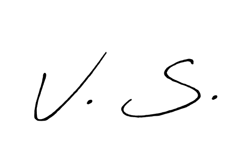 Also we have V. S. name is the best signature style. Create professional handwritten signature collection using Antro_Vectra_Bolder autograph style. V. S. signature style 7 images and pictures png