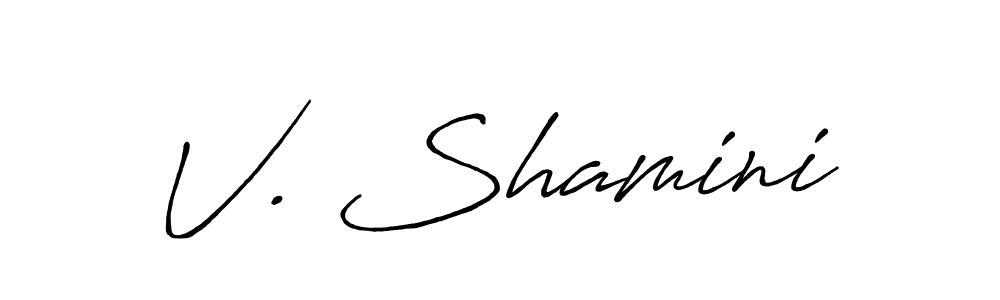 Similarly Antro_Vectra_Bolder is the best handwritten signature design. Signature creator online .You can use it as an online autograph creator for name V. Shamini. V. Shamini signature style 7 images and pictures png