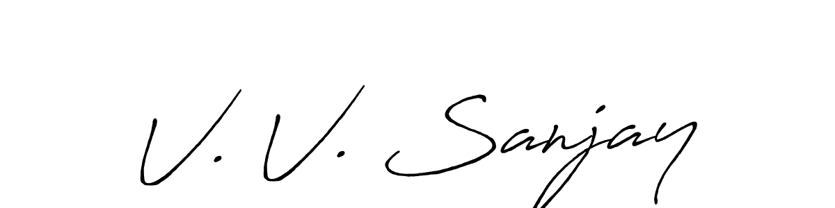 This is the best signature style for the V. V. Sanjay name. Also you like these signature font (Antro_Vectra_Bolder). Mix name signature. V. V. Sanjay signature style 7 images and pictures png