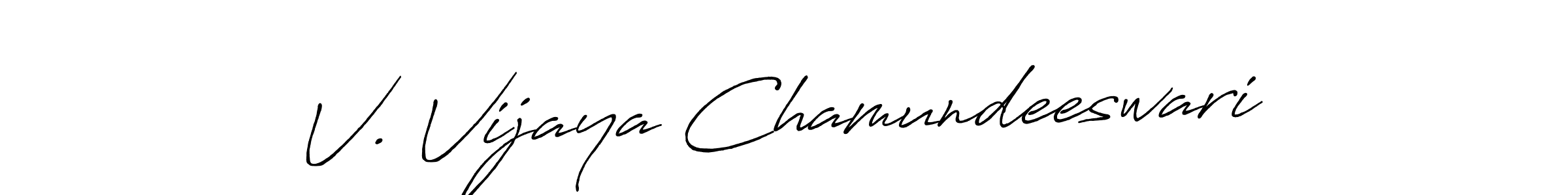 Also we have V. Vijaya Chamundeeswari name is the best signature style. Create professional handwritten signature collection using Antro_Vectra_Bolder autograph style. V. Vijaya Chamundeeswari signature style 7 images and pictures png