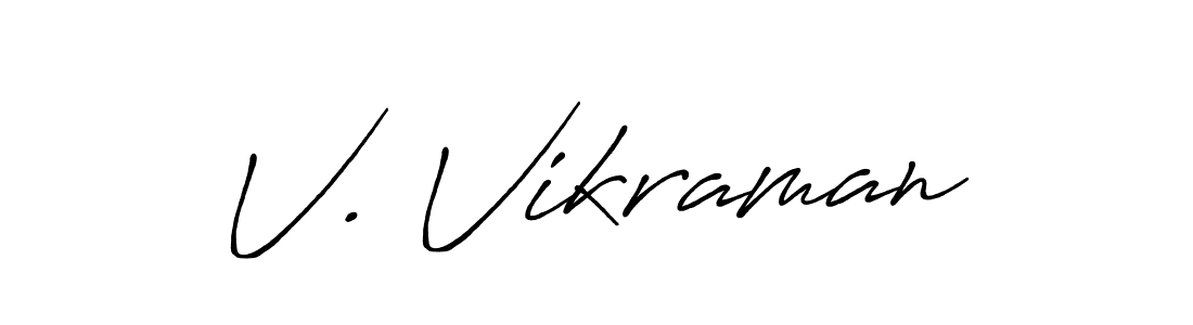 Create a beautiful signature design for name V. Vikraman. With this signature (Antro_Vectra_Bolder) fonts, you can make a handwritten signature for free. V. Vikraman signature style 7 images and pictures png