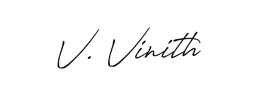 Similarly Antro_Vectra_Bolder is the best handwritten signature design. Signature creator online .You can use it as an online autograph creator for name V. Vinith. V. Vinith signature style 7 images and pictures png