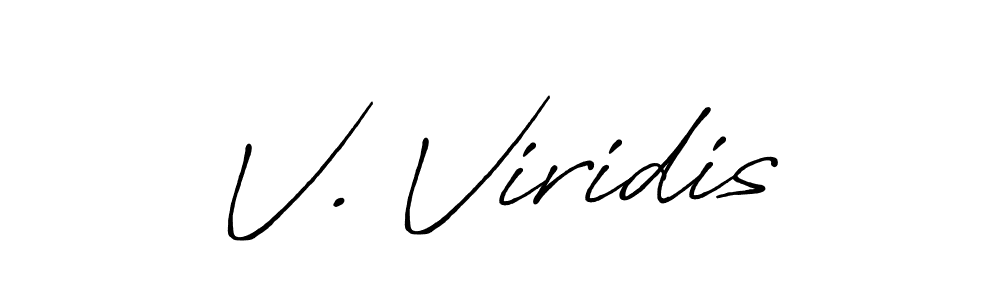 How to make V. Viridis name signature. Use Antro_Vectra_Bolder style for creating short signs online. This is the latest handwritten sign. V. Viridis signature style 7 images and pictures png