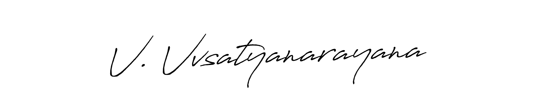 Design your own signature with our free online signature maker. With this signature software, you can create a handwritten (Antro_Vectra_Bolder) signature for name V. Vvsatyanarayana. V. Vvsatyanarayana signature style 7 images and pictures png