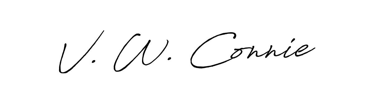 if you are searching for the best signature style for your name V. W. Connie. so please give up your signature search. here we have designed multiple signature styles  using Antro_Vectra_Bolder. V. W. Connie signature style 7 images and pictures png