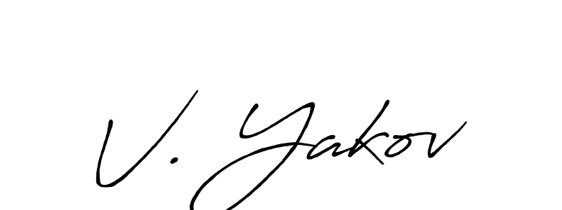 Make a beautiful signature design for name V. Yakov. With this signature (Antro_Vectra_Bolder) style, you can create a handwritten signature for free. V. Yakov signature style 7 images and pictures png