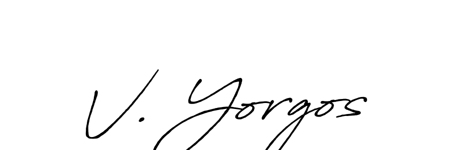 How to make V. Yorgos name signature. Use Antro_Vectra_Bolder style for creating short signs online. This is the latest handwritten sign. V. Yorgos signature style 7 images and pictures png