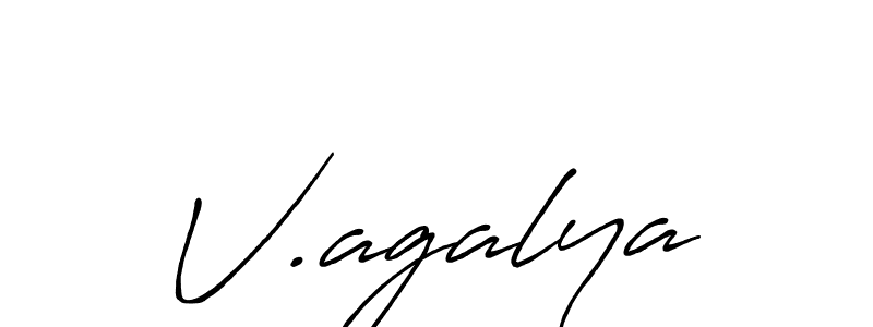 Design your own signature with our free online signature maker. With this signature software, you can create a handwritten (Antro_Vectra_Bolder) signature for name V.agalya. V.agalya signature style 7 images and pictures png