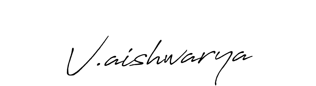 Create a beautiful signature design for name V.aishwarya. With this signature (Antro_Vectra_Bolder) fonts, you can make a handwritten signature for free. V.aishwarya signature style 7 images and pictures png