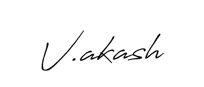 Design your own signature with our free online signature maker. With this signature software, you can create a handwritten (Antro_Vectra_Bolder) signature for name V.akash. V.akash signature style 7 images and pictures png