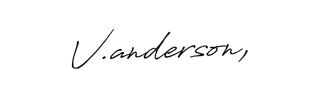 Use a signature maker to create a handwritten signature online. With this signature software, you can design (Antro_Vectra_Bolder) your own signature for name V.anderson,. V.anderson, signature style 7 images and pictures png