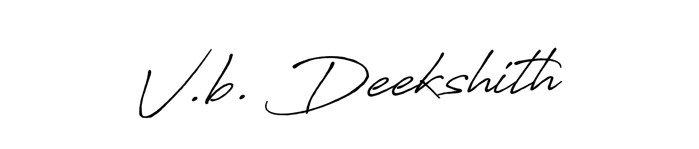 V.b. Deekshith stylish signature style. Best Handwritten Sign (Antro_Vectra_Bolder) for my name. Handwritten Signature Collection Ideas for my name V.b. Deekshith. V.b. Deekshith signature style 7 images and pictures png
