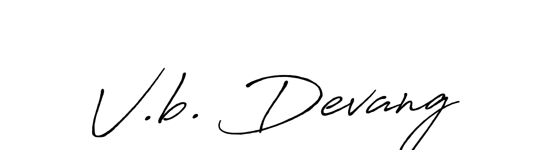 Create a beautiful signature design for name V.b. Devang. With this signature (Antro_Vectra_Bolder) fonts, you can make a handwritten signature for free. V.b. Devang signature style 7 images and pictures png