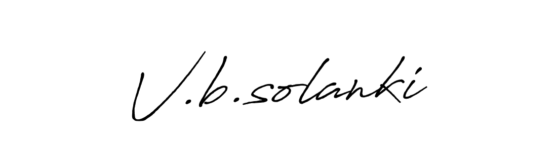 How to make V.b.solanki name signature. Use Antro_Vectra_Bolder style for creating short signs online. This is the latest handwritten sign. V.b.solanki signature style 7 images and pictures png