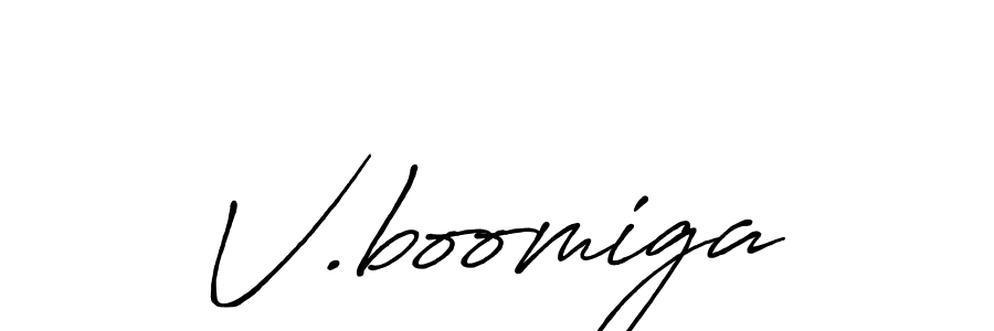Design your own signature with our free online signature maker. With this signature software, you can create a handwritten (Antro_Vectra_Bolder) signature for name V.boomiga. V.boomiga signature style 7 images and pictures png