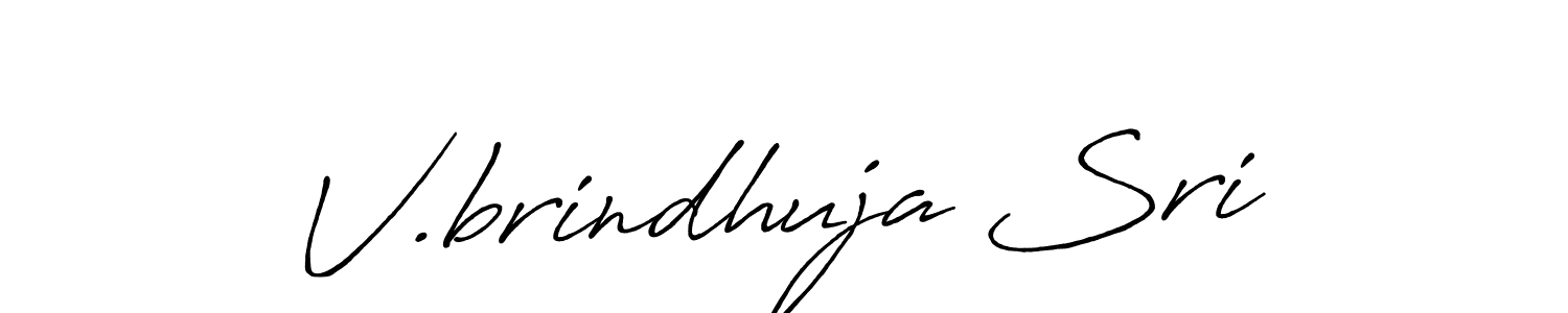 Create a beautiful signature design for name V.brindhuja Sri. With this signature (Antro_Vectra_Bolder) fonts, you can make a handwritten signature for free. V.brindhuja Sri signature style 7 images and pictures png