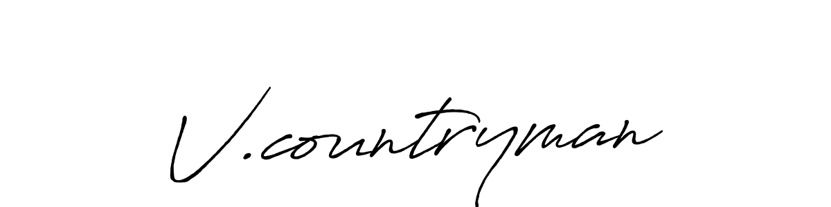 How to make V.countryman signature? Antro_Vectra_Bolder is a professional autograph style. Create handwritten signature for V.countryman name. V.countryman signature style 7 images and pictures png