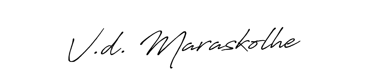 How to make V.d. Maraskolhe name signature. Use Antro_Vectra_Bolder style for creating short signs online. This is the latest handwritten sign. V.d. Maraskolhe signature style 7 images and pictures png