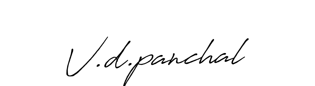 Use a signature maker to create a handwritten signature online. With this signature software, you can design (Antro_Vectra_Bolder) your own signature for name V.d.panchal. V.d.panchal signature style 7 images and pictures png