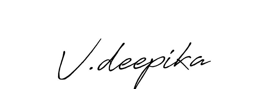 How to make V.deepika signature? Antro_Vectra_Bolder is a professional autograph style. Create handwritten signature for V.deepika name. V.deepika signature style 7 images and pictures png
