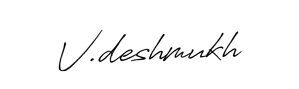 Make a beautiful signature design for name V.deshmukh. With this signature (Antro_Vectra_Bolder) style, you can create a handwritten signature for free. V.deshmukh signature style 7 images and pictures png