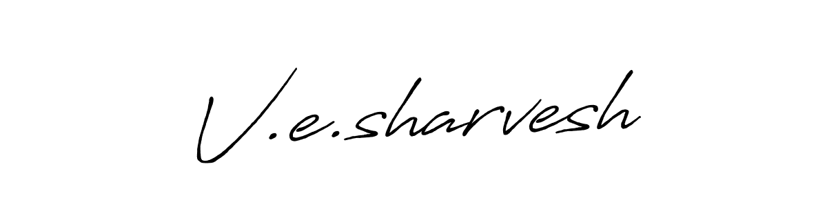 Create a beautiful signature design for name V.e.sharvesh. With this signature (Antro_Vectra_Bolder) fonts, you can make a handwritten signature for free. V.e.sharvesh signature style 7 images and pictures png