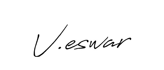 V.eswar stylish signature style. Best Handwritten Sign (Antro_Vectra_Bolder) for my name. Handwritten Signature Collection Ideas for my name V.eswar. V.eswar signature style 7 images and pictures png