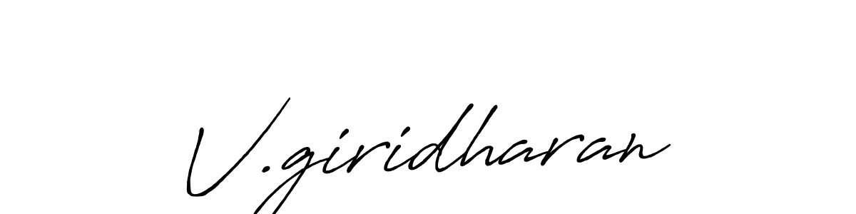 How to make V.giridharan signature? Antro_Vectra_Bolder is a professional autograph style. Create handwritten signature for V.giridharan name. V.giridharan signature style 7 images and pictures png