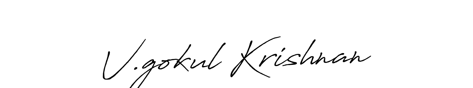 V.gokul Krishnan stylish signature style. Best Handwritten Sign (Antro_Vectra_Bolder) for my name. Handwritten Signature Collection Ideas for my name V.gokul Krishnan. V.gokul Krishnan signature style 7 images and pictures png