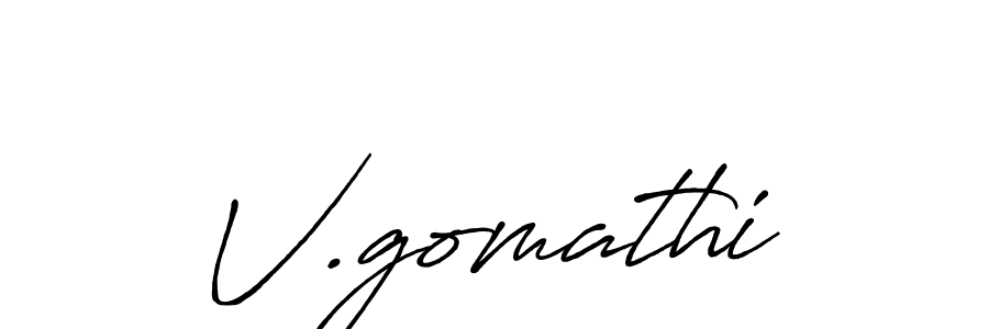 Design your own signature with our free online signature maker. With this signature software, you can create a handwritten (Antro_Vectra_Bolder) signature for name V.gomathi. V.gomathi signature style 7 images and pictures png
